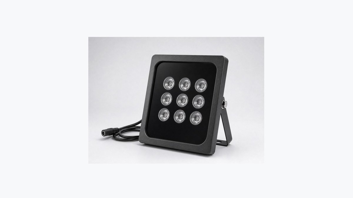 Black rectangular IR illuminator for CCTV projects