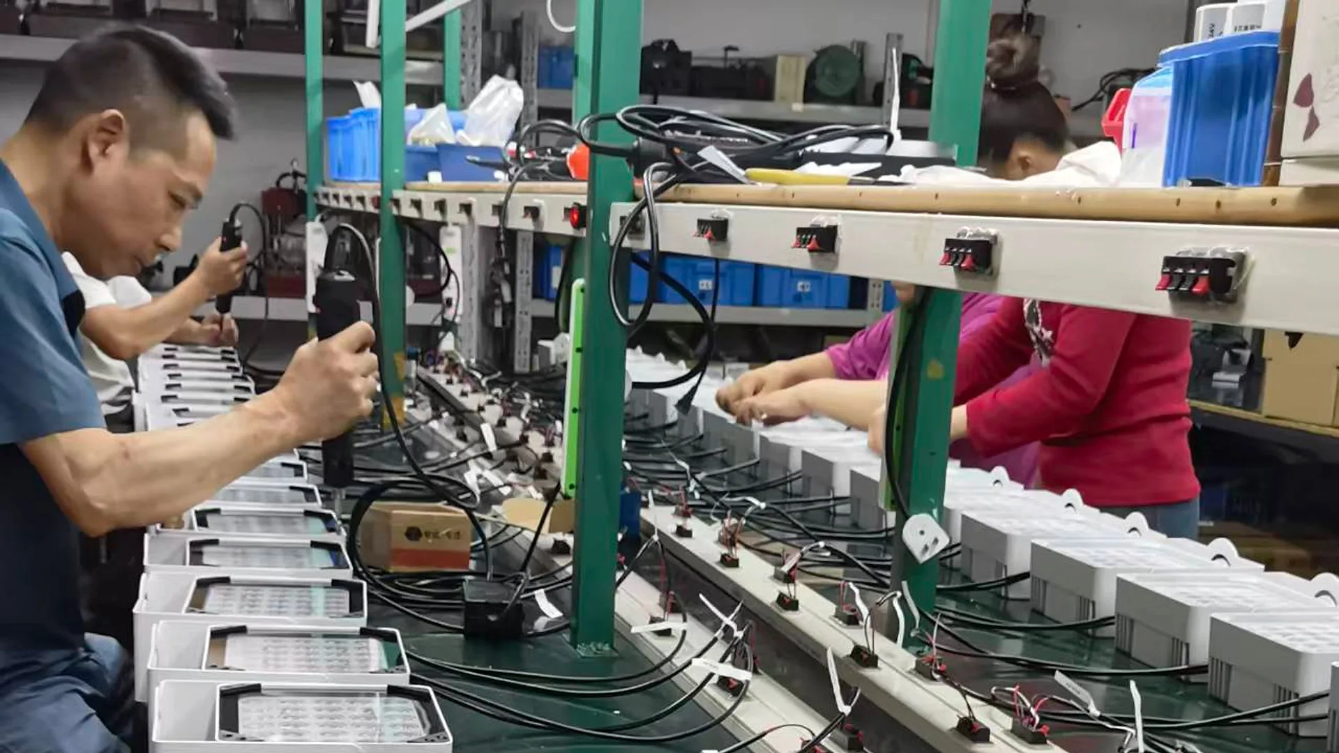 IR illuminator assembly line at Accurates factory